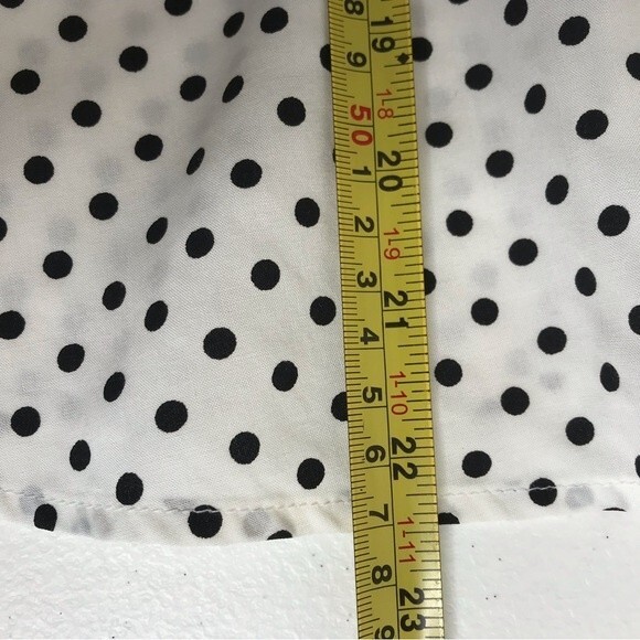 NWT Astr White Black Polka Dot Surplice Neck Gather Puff Long Sleeve Women Large - Picture 12 of 13